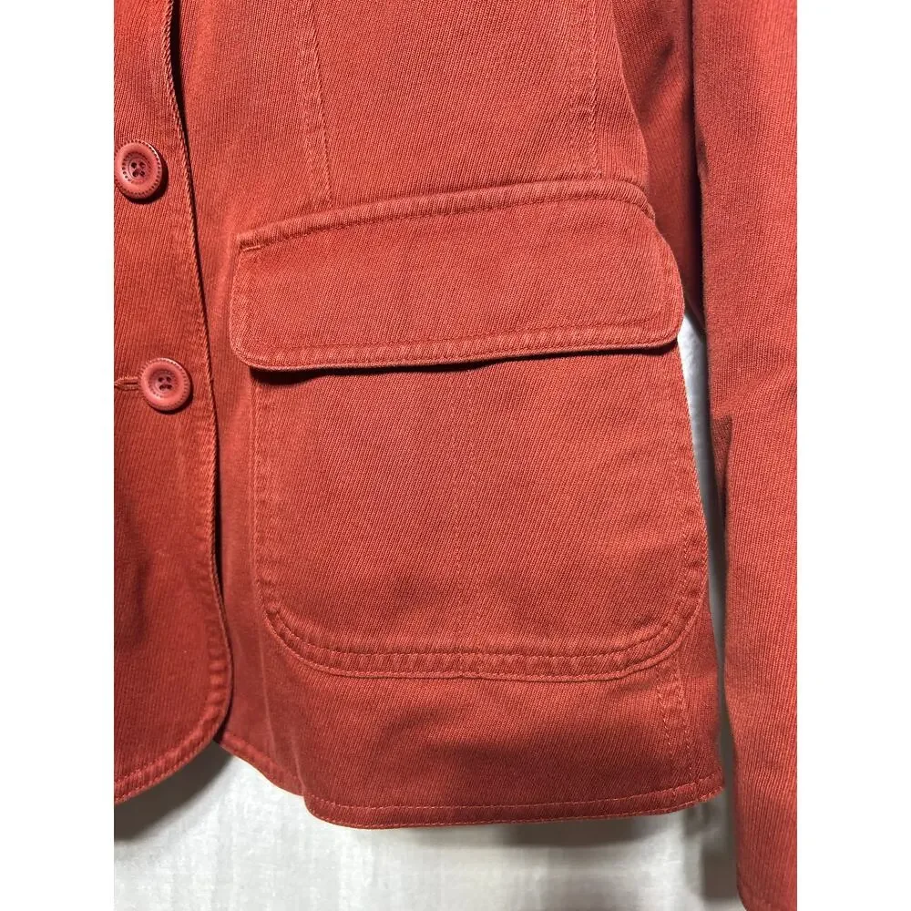 LL Bean Blazer XS PET Rust Corduroy Jacket Equestrian Western Lined Burnt Orange